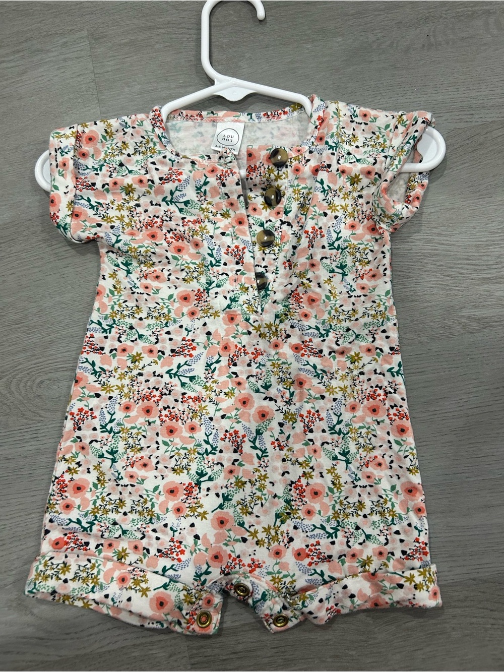 Lou Lou & Company Pink Floral Short Sleeve Romper